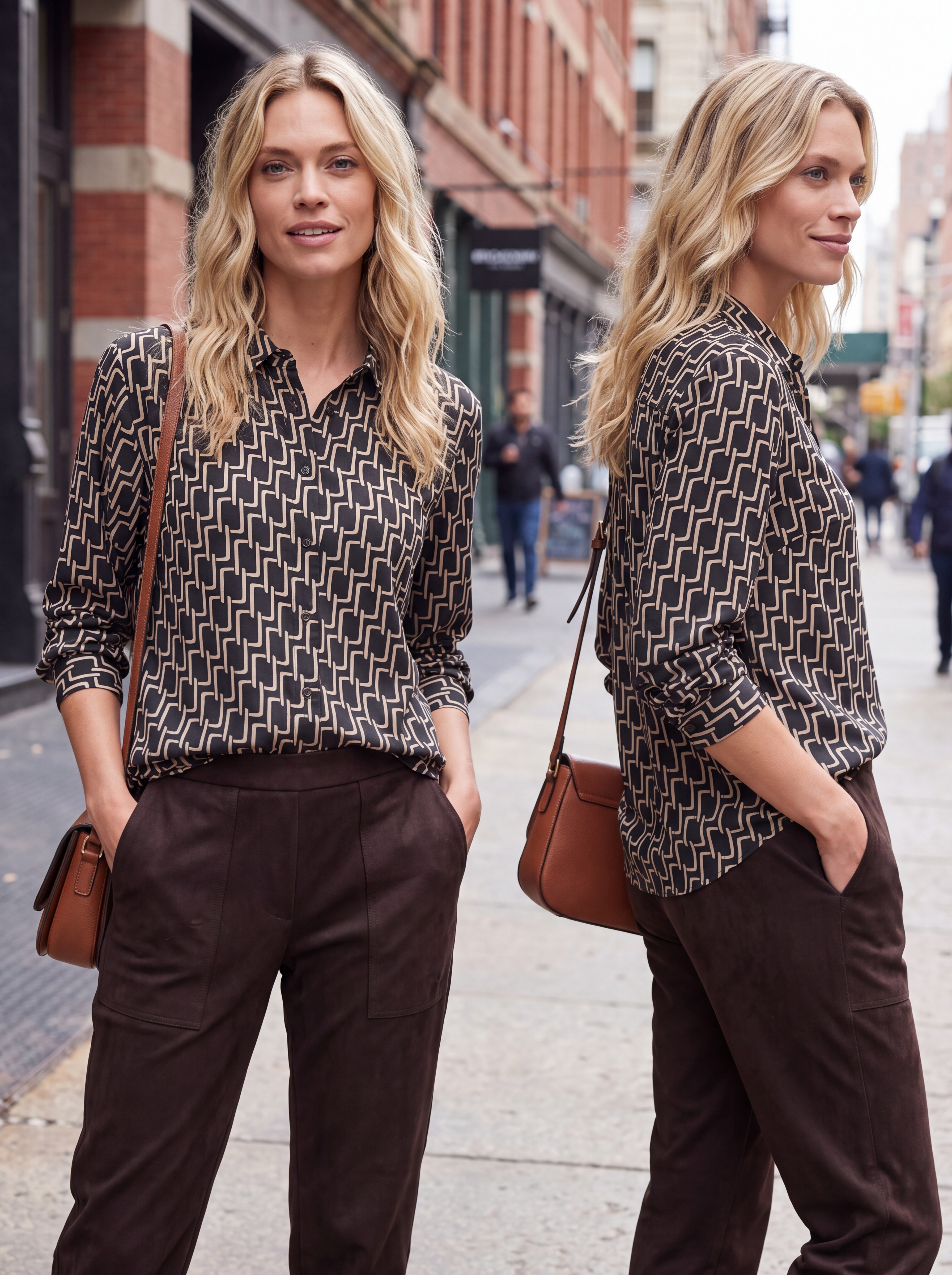 Dámska košeľová blúzka s retiazkovým vzorom BROADWAY NYC FASHION s.WEAR 5